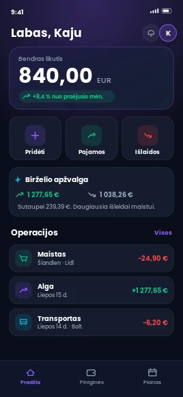 Kroku pradžios ekranas telefone